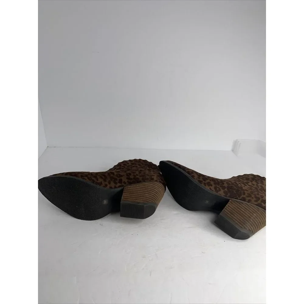 Coconuts by Matisse Women's Leopard Scallop Adalyn Ankle Boot Tan Sz 9‎